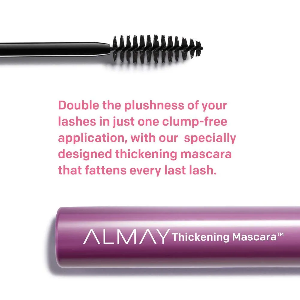 Almay Thickening Mascara with Aloe and Vitamin B5, Hypoallergenic, Cruelty Free, -Fragrance Free, Ophthalmologist Tested, 402 Black