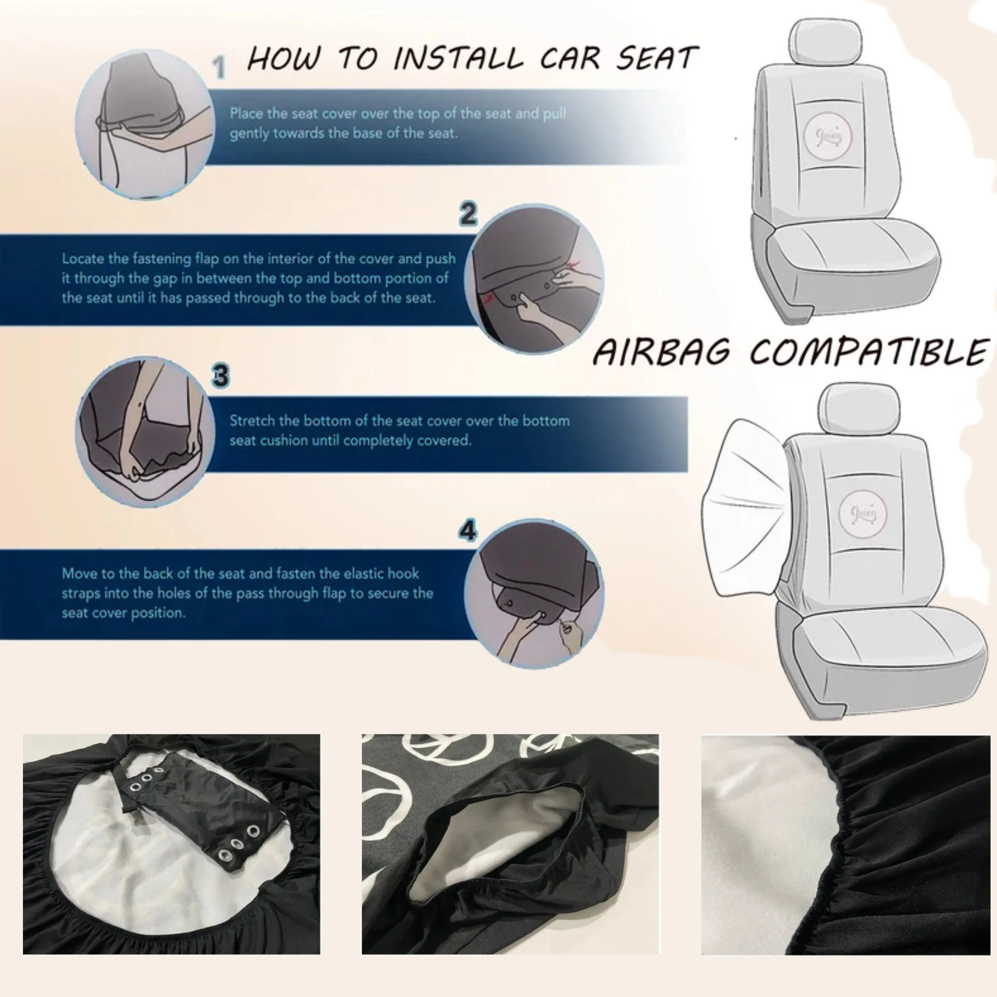 Car Seat Covers, Anime Cute Car Accessories for Women, Hippie Car Decor, Universal Car Chair Cover, Anime Art Vehicle Seat Cover