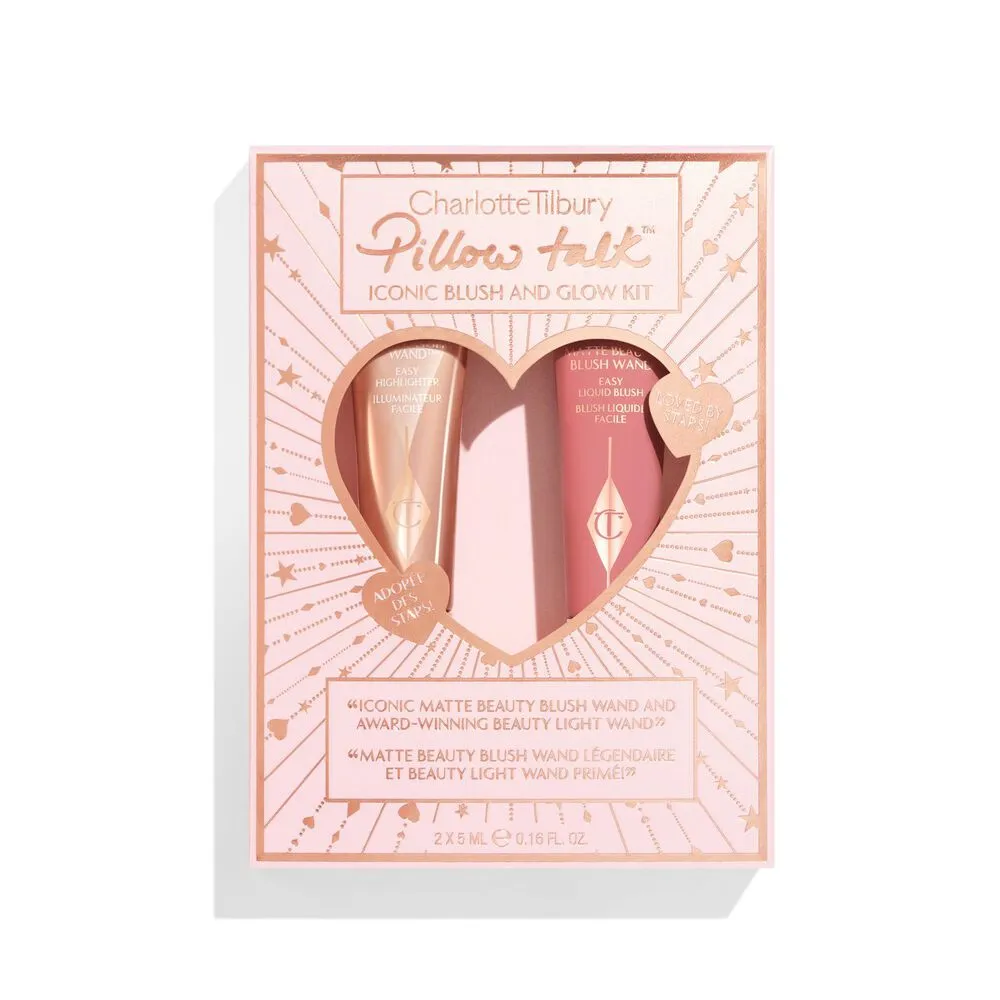 Charlotte Tilbury Mini Pillow Talk Blush and Glow Beauty Highlighter Wand Set