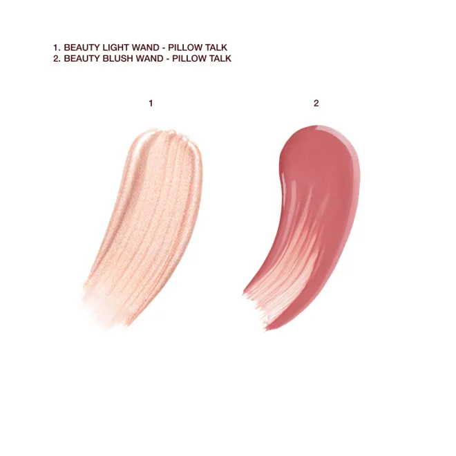 Charlotte Tilbury Mini Pillow Talk Blush and Glow Beauty Highlighter Wand Set