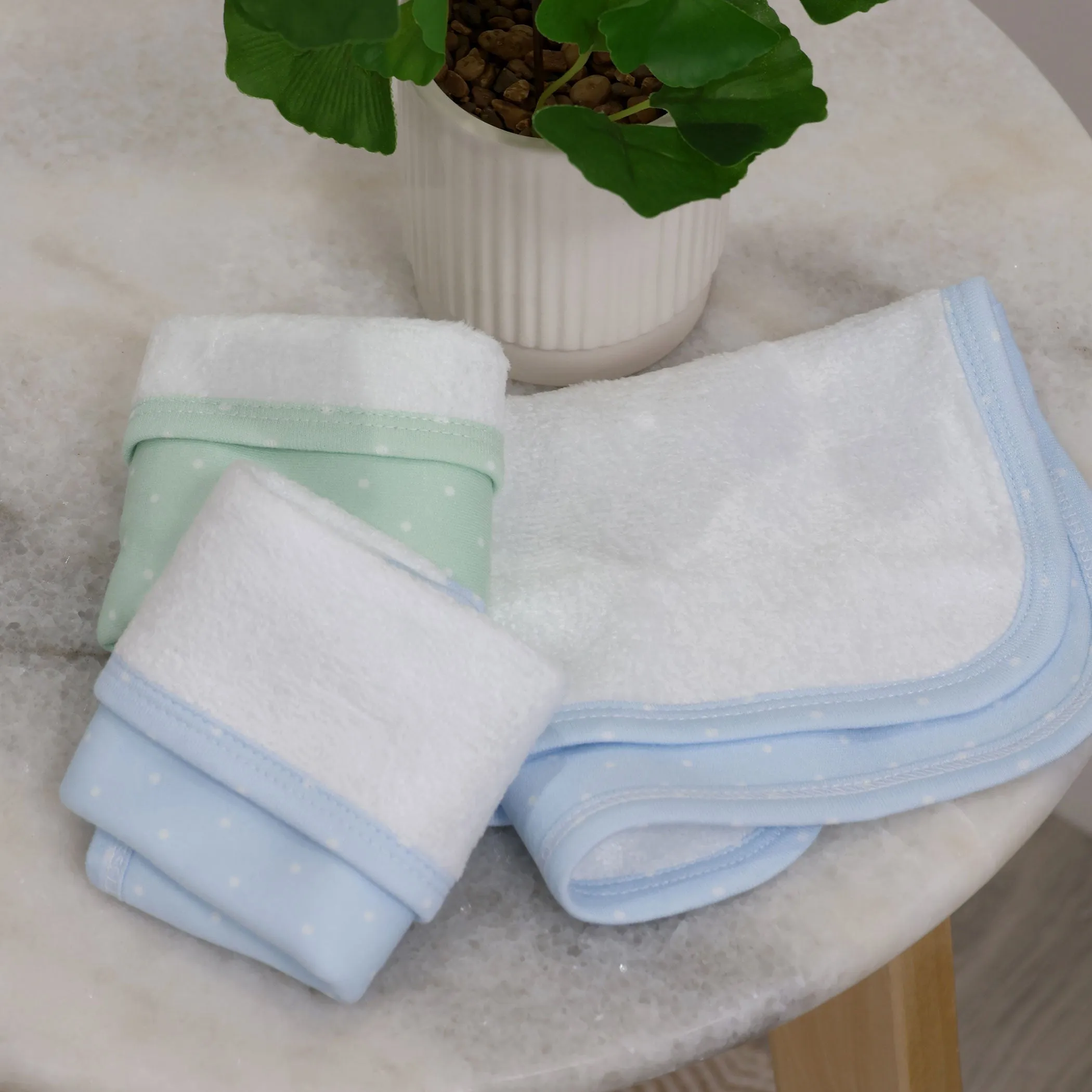 Confetti 3pk Face Washer Blue/Sage