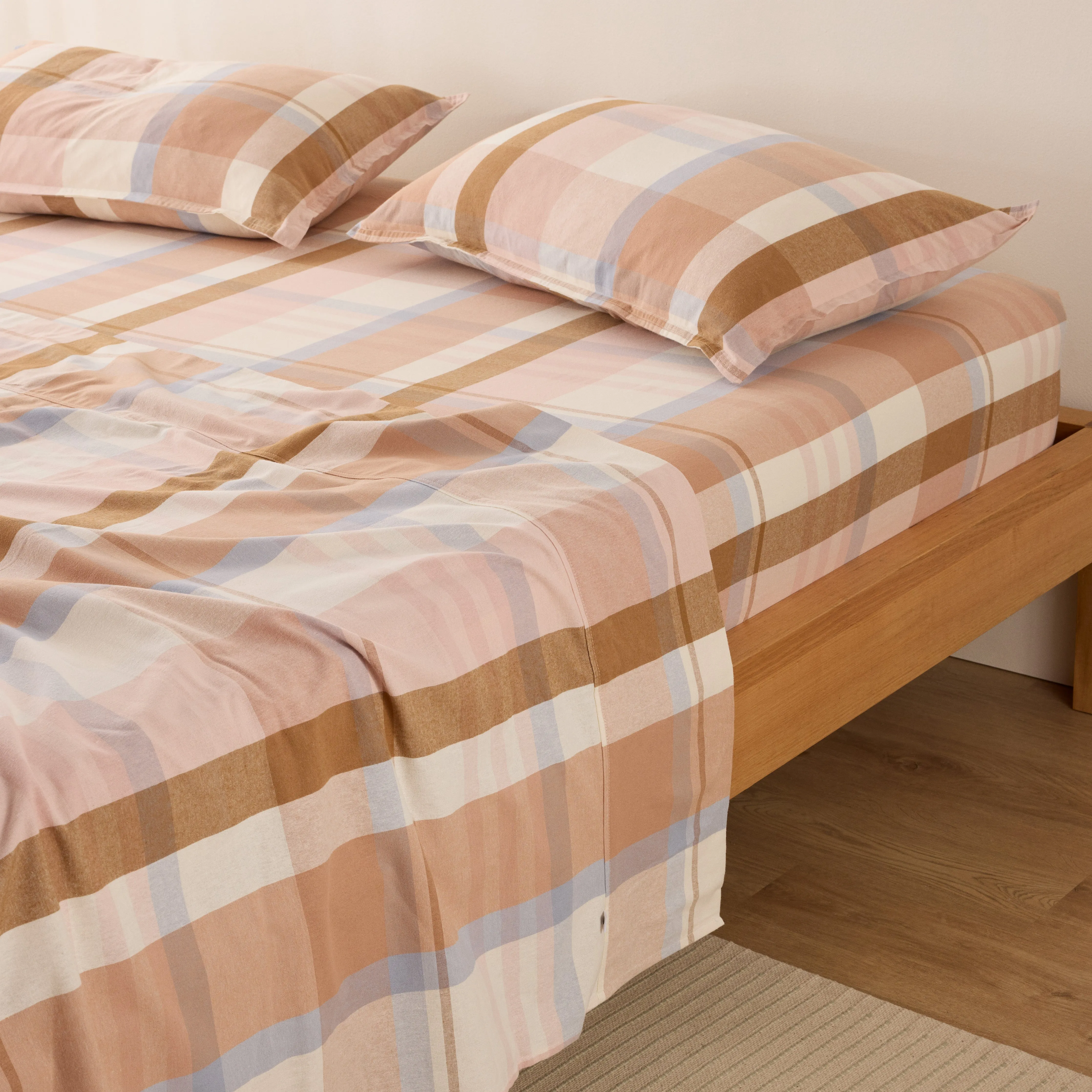 Frankie Flannelette - Marley Gingham Flat Sheet