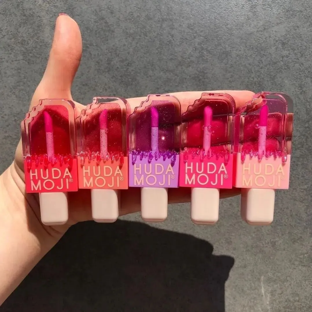 Hudamoji - 6 Color Ice Cream Shape Sweet Jelly Lip Oil