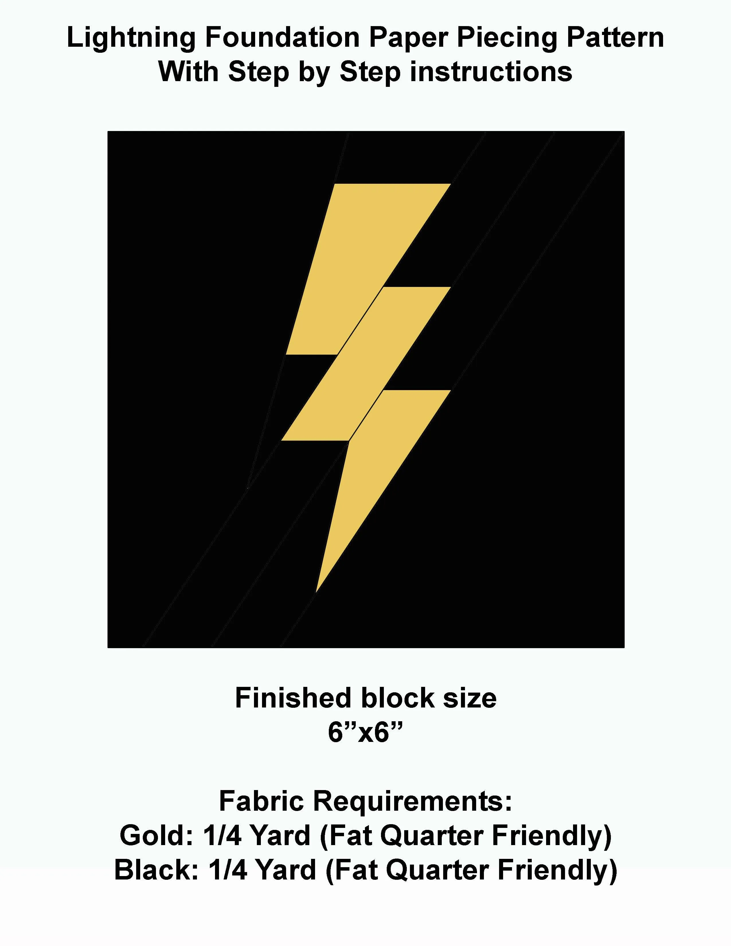 Lightning Foundation Paper Piecing Pattern
