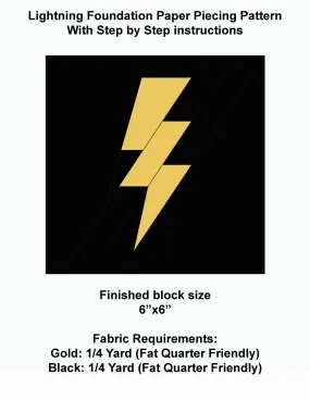 Lightning Foundation Paper Piecing Pattern