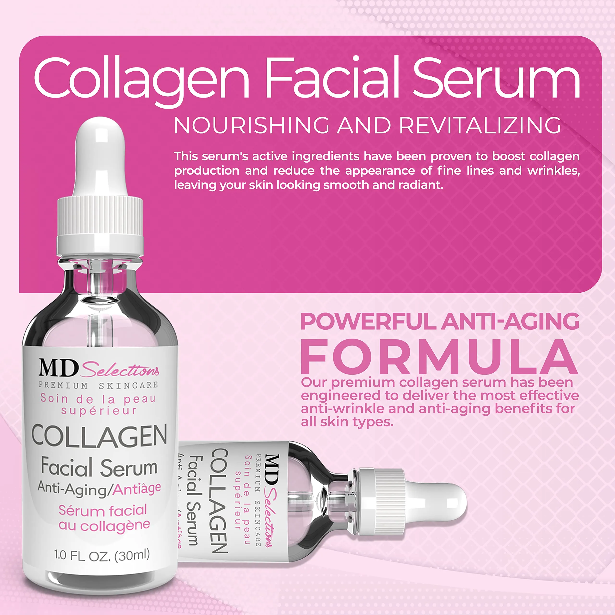 MD Selections Collagen Facial Treatment Serum Firming with Peptides & Green Tea 1oz