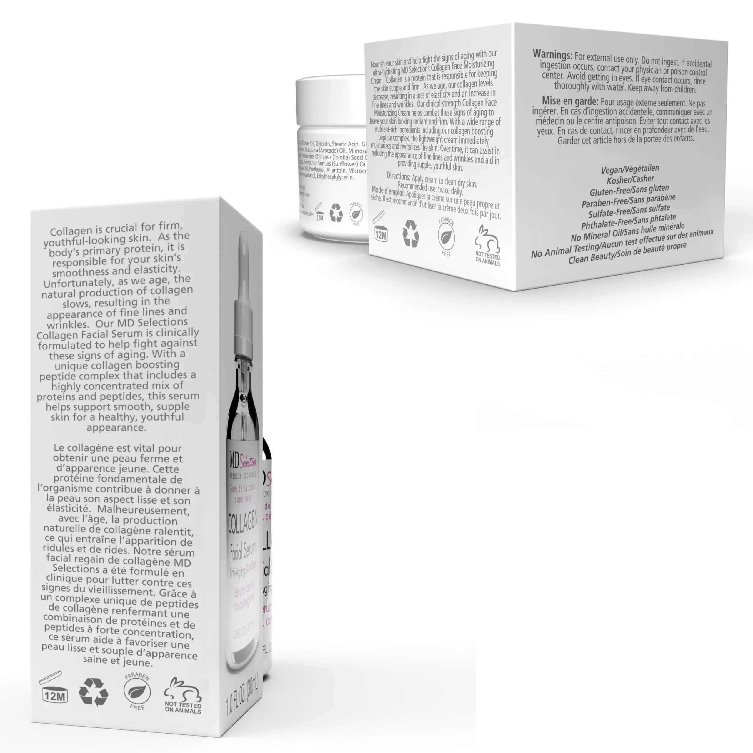 MD Selections Collagen Serum   Cream Kit Firming with Green Tea & Peptides 1 @ 1oz, 1 @ 2oz