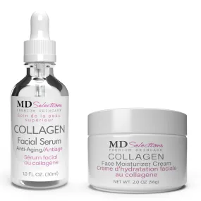 MD Selections Collagen Serum   Cream Kit Firming with Green Tea & Peptides 1 @ 1oz, 1 @ 2oz