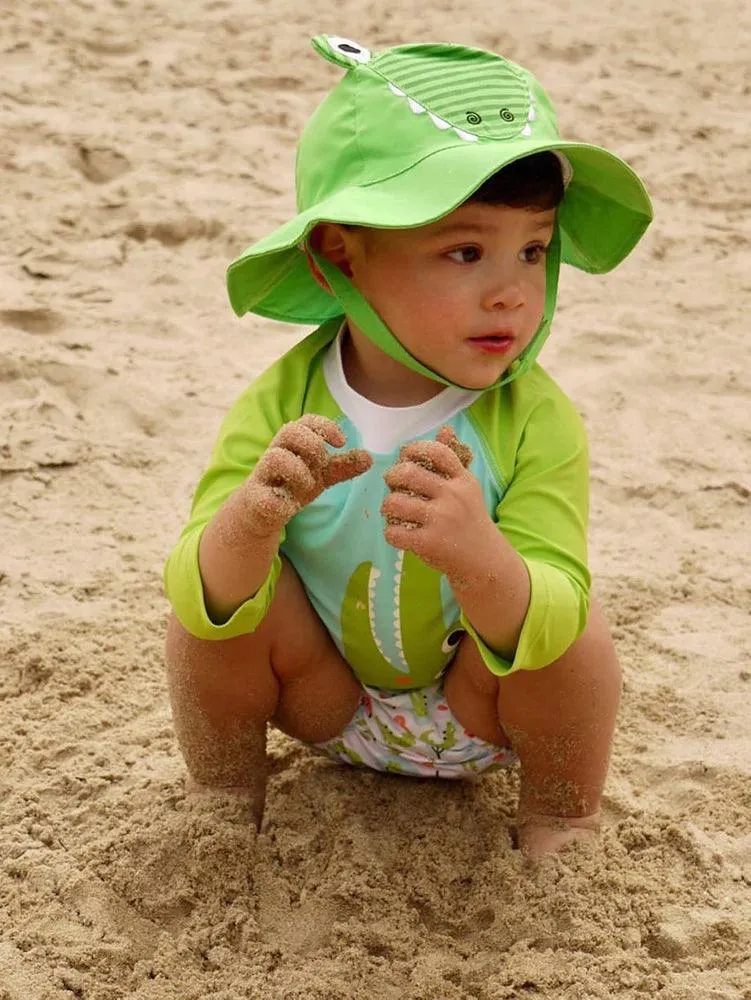 Reusable Baby Swim Diaper & Sun Hat Set - Alligator